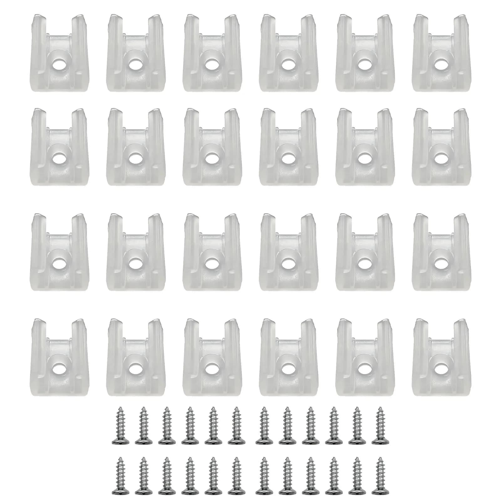 GYGhaoho LED Strip Light Fixing Clips 10mm (0.39 inch) Inner Width, Translucent, Pack of 120 | Secure Mounting for Home & Commercial Use - main product image