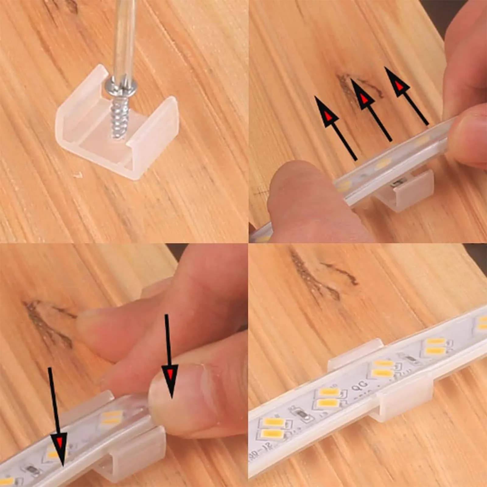 GYGhaoho LED Strip Light Clips 120 Pcs with Screws | Fits 14-17mm Strips - view 3