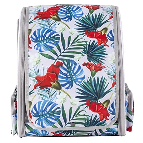 ORIZZP Bird Travel Carrier Backpack with Wooden Perch & Shade Cover | Multi-Colored, Small to Medium Bag for Parrots & Conures thumbnail 4