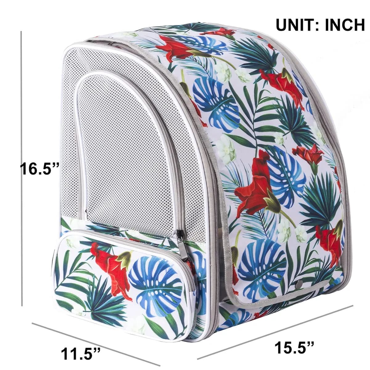 ORIZZP Bird Travel Carrier Backpack with Wooden Perch & Shade Cover | Multi-Colored, Small to Medium Bag for Parrots & Conures - view 2