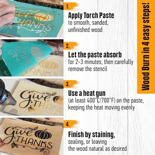 Torch Paste Wood Burning Paste 3 oz | Heat-Activated Non-Toxic Craft Paste for Wood & Canvas thumbnail 4
