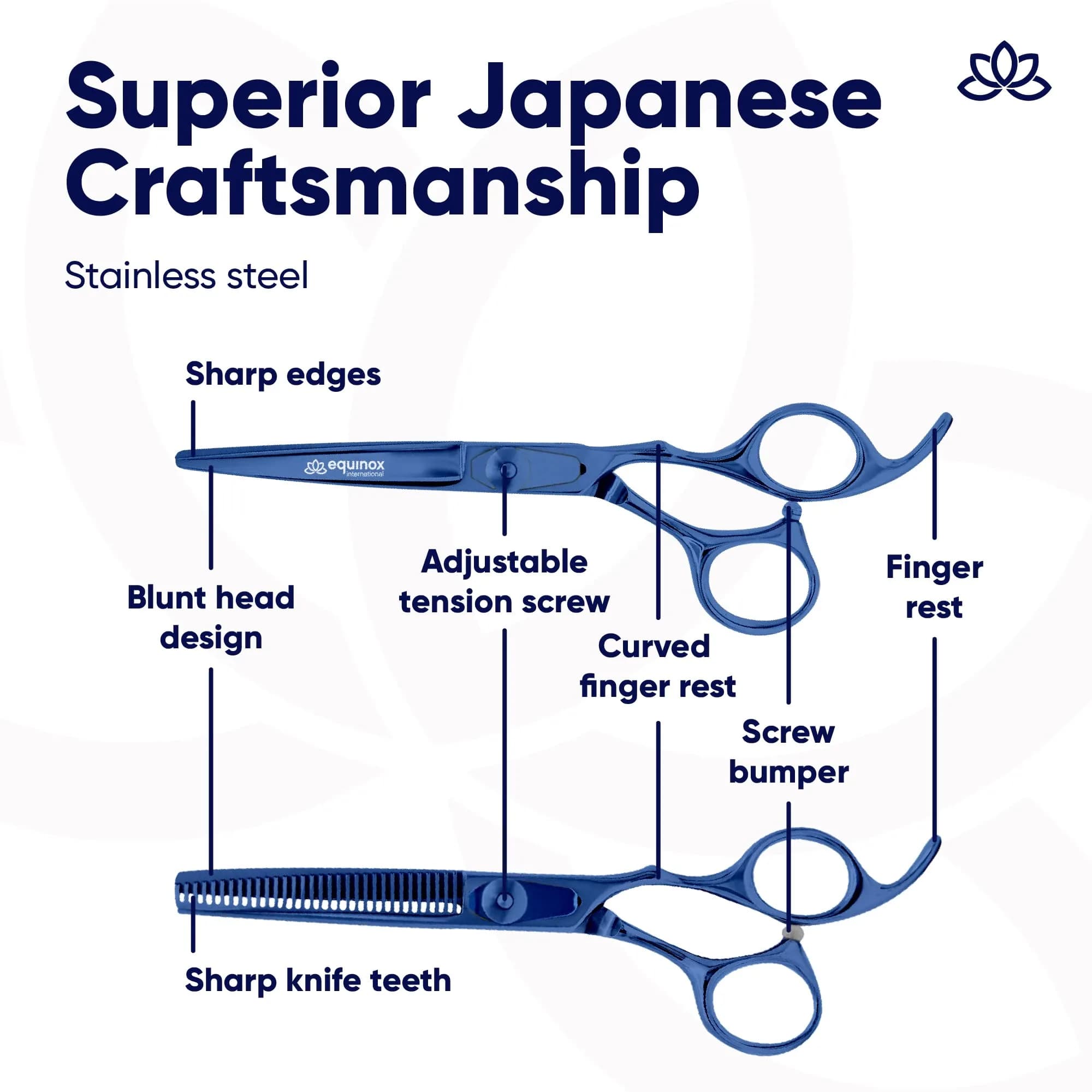 Equinox International Titan Thinning 6.5 Inch Barber Hair Cutting Shears | Japanese Stainless Steel - view 3