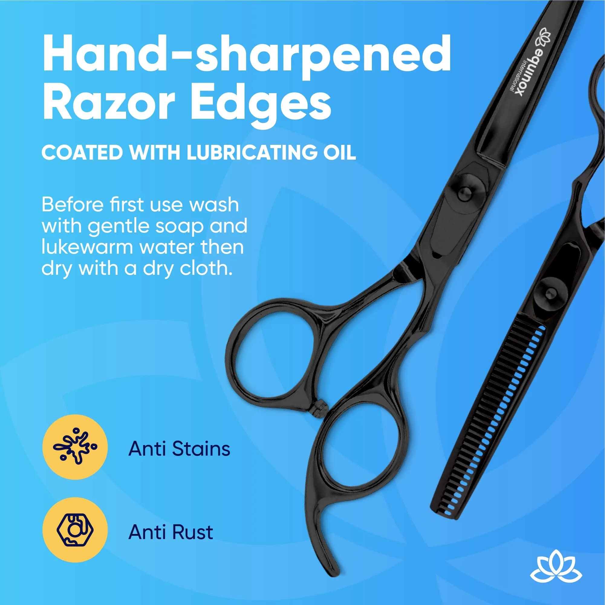 Equinox International 6.5 Inch Black-Thinning Barber Hair Cutting Shears | Japanese Stainless Steel - view 4