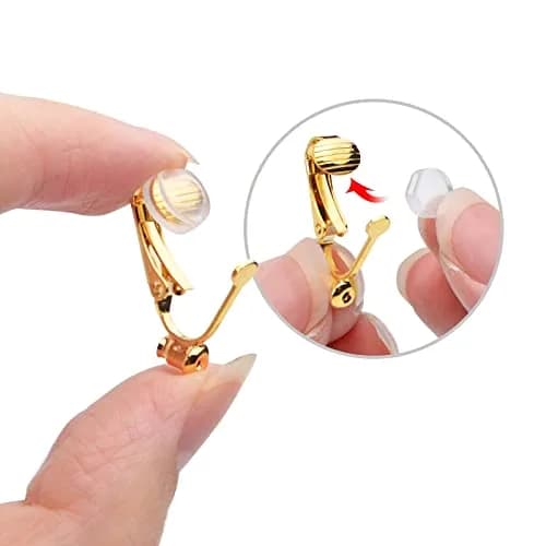 Aylifu 12 Pairs Golden Clip-On Earring Converters Components with Comfort Pads | Hypoallergenic Brass Earring Clips for Non Pierced Ears thumbnail 4