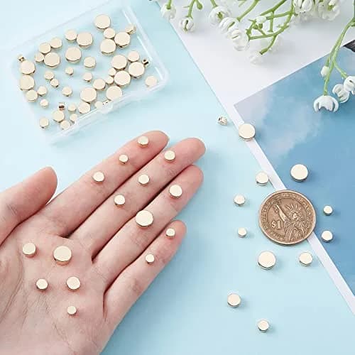 PH PandaHall 14K Gold Coin Beads 80pcs 4-8mm Flat Round Brass Spacer Beads | Authentic USA Import for Jewelry Making thumbnail 5