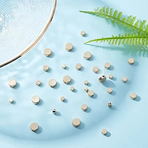 PH PandaHall 14K Gold Coin Beads 80pcs 4-8mm Flat Round Brass Spacer Beads | Authentic USA Import for Jewelry Making thumbnail 6