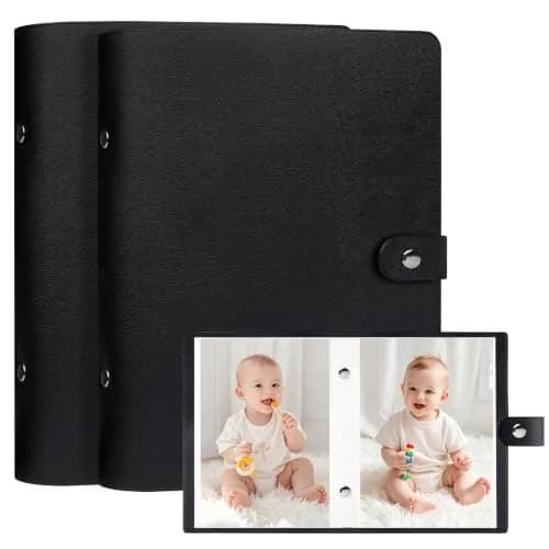 Aevdor Small Photo Album 4x6 | Holds 52 Photos, Black, Compact & Stylish thumbnail 1