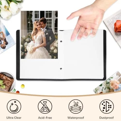 Aevdor Small Photo Album 4x6 | Holds 52 Photos, Black, Compact & Stylish thumbnail 5