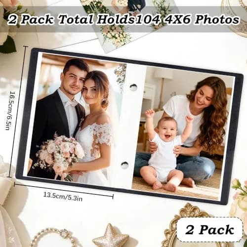 Aevdor Small Photo Album 4x6 | Holds 52 Photos, Black, Compact & Stylish thumbnail 3