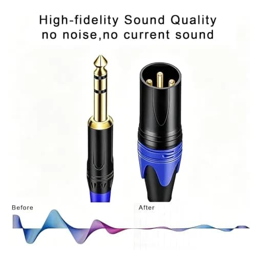 Seefeful 1/4" TRS to Dual XLR Male Y Splitter Cable 1.5 FT | High Noise Cancellation & Shielded thumbnail 2