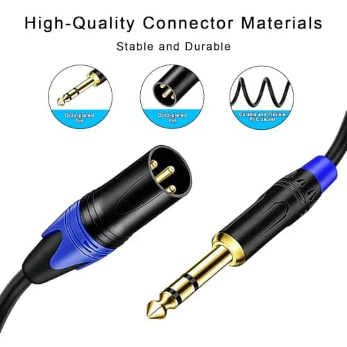 Seefeful 1/4" TRS to Dual XLR Male Y Splitter Cable 1.5 FT | High Noise Cancellation & Shielded thumbnail 3