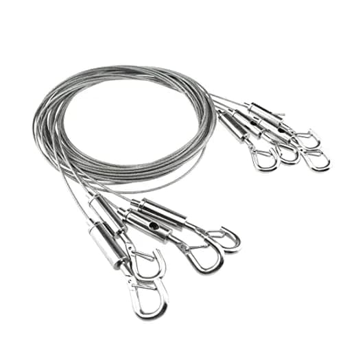 SDTC Tech Stainless Steel Wire Rope with Adjustable Hooks 2m (6.5 ft) | 4-Pack for Hanging & Securing thumbnail 1
