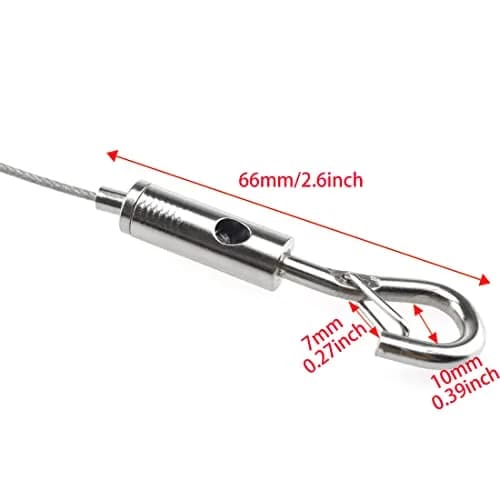 SDTC Tech Stainless Steel Wire Rope with Adjustable Hooks 2m (6.5 ft) | 4-Pack for Hanging & Securing thumbnail 3