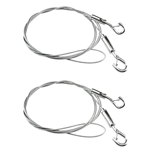 SDTC Tech Stainless Steel Wire Rope with Adjustable Hooks, 2m (6.5 ft) | 2-Pack, 175lb Load Capacity thumbnail 1