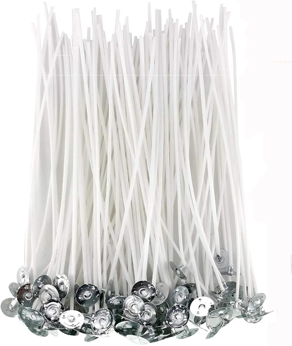 PXBBZDQ 4" Cotton Candle Wick 100 Piece Pre-Waxed for Candle Making, Thin, Lead & Zinc Free