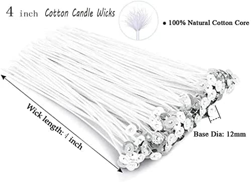 PXBBZDQ 4" Cotton Candle Wick 100 Piece Pre-Waxed for Candle Making, Thin, Lead & Zinc Free thumbnail 2
