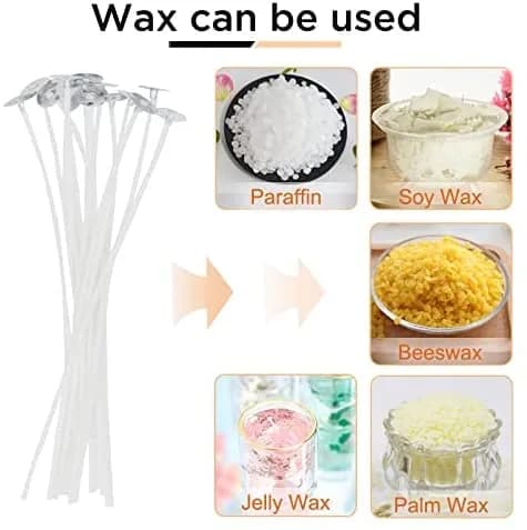 PXBBZDQ 4" Cotton Candle Wick 100 Piece Pre-Waxed for Candle Making, Thin, Lead & Zinc Free thumbnail 3