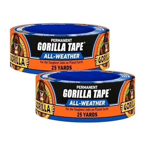 GORILLA All Weather Duct Tape, Black, 1.88 in x 75 ft (2-Pack) | Waterproof & UV Resistant for Outdoor Repairs thumbnail 1