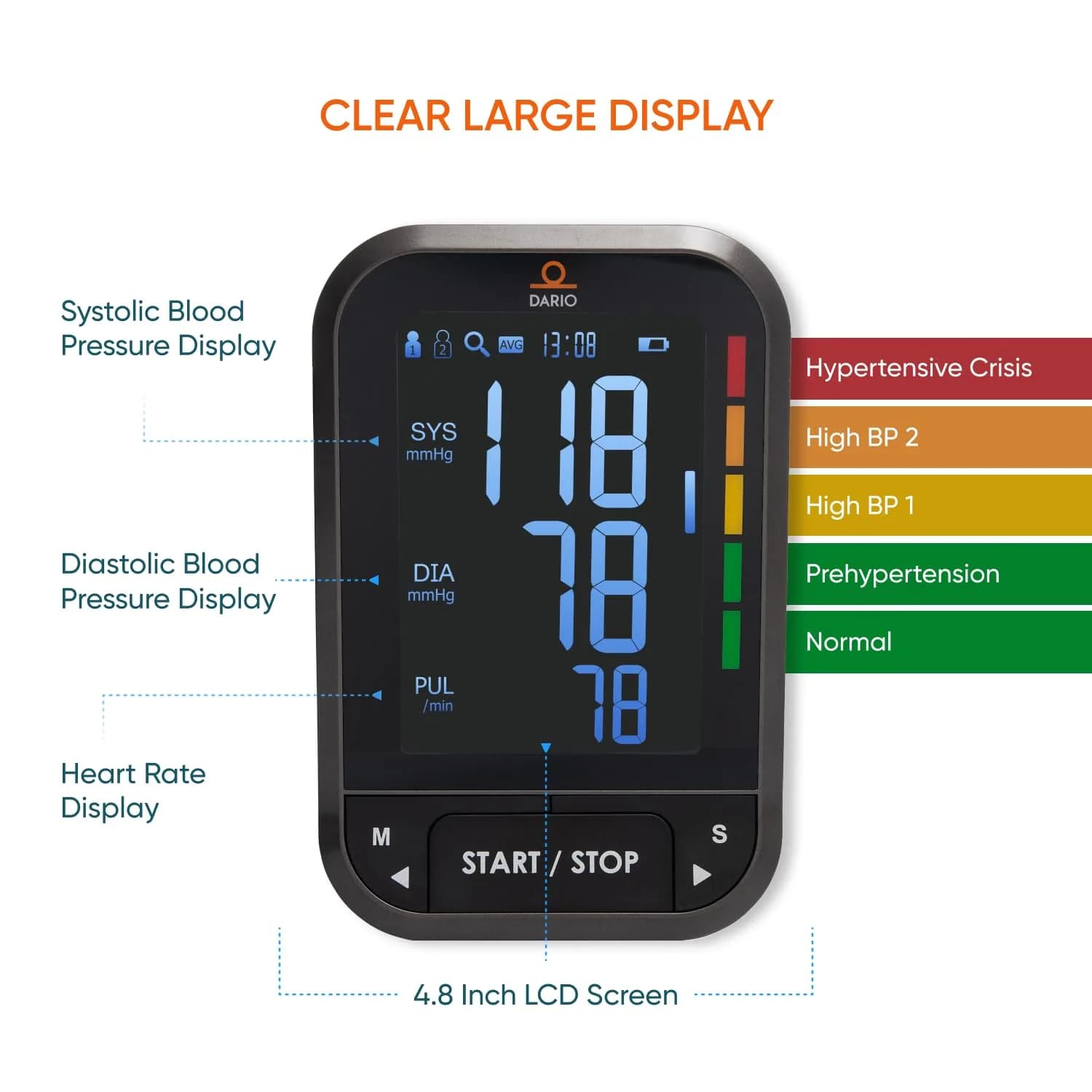 Dario Gen-2 Blood Pressure Monitor with Smart App & Carry Case | FDA-Cleared, Bluetooth Connectivity - view 3