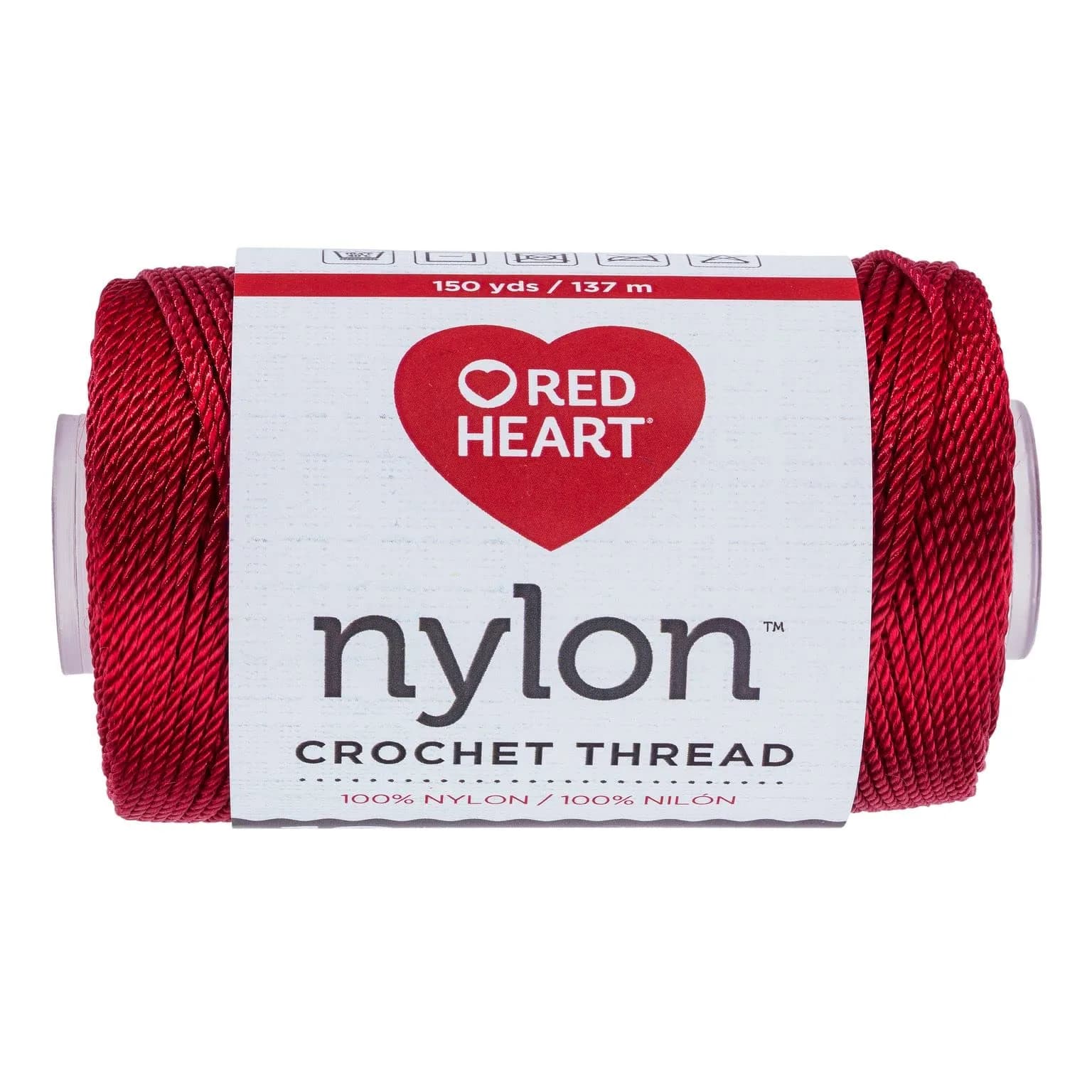 Red Heart Nylon Crochet Thread Size 18, Red, 137m (150 Yards) | Perfect for Purses, Belts, Totes & Home Decor — Nylon