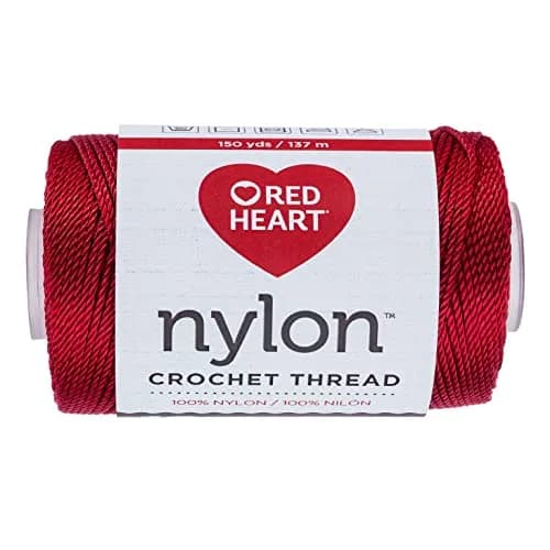 Red Heart Nylon Crochet Thread Size 18, Red, 137m (150 Yards) | Perfect for Purses, Belts, Totes & Home Decor thumbnail 1