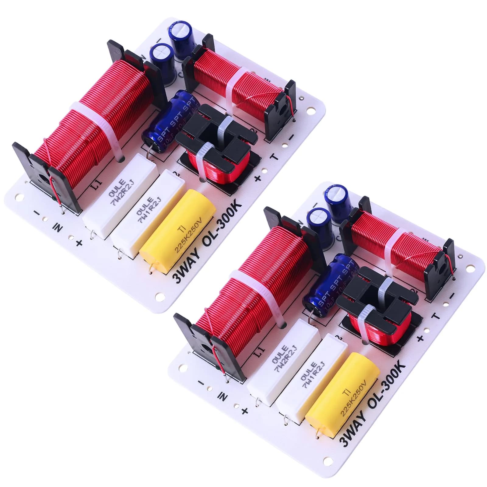 AICARS 3 Way Crossover Speaker Frequency Divider 180W (11.5 x 8.5 x 3.2cm) | HiFi Audio Crossover for Home & Car