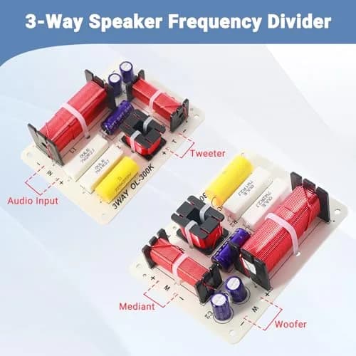 AICARS 3 Way Crossover Speaker Frequency Divider 180W (11.5 x 8.5 x 3.2cm) | HiFi Audio Crossover for Home & Car thumbnail 3