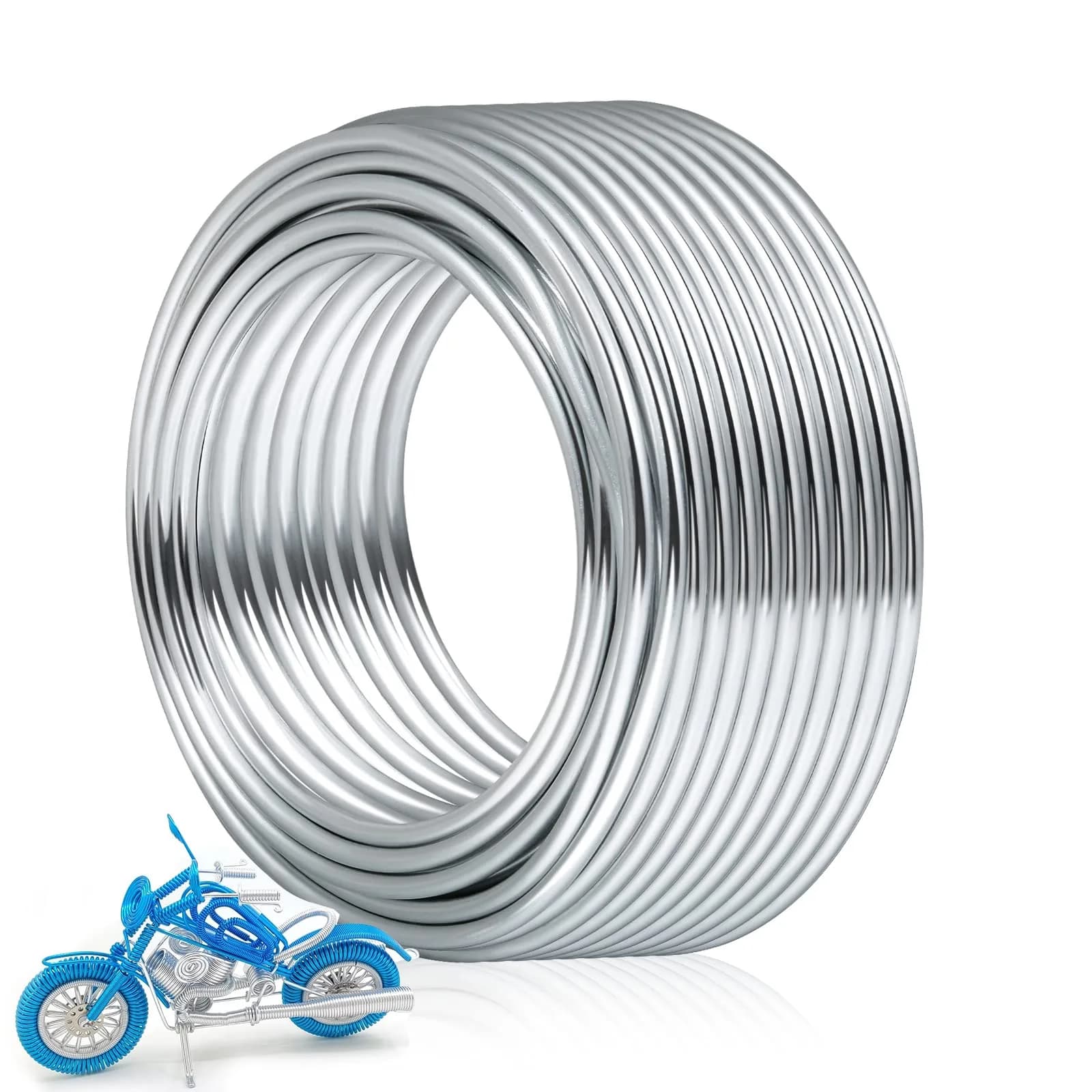 Cruzix 18 Gauge Aluminum Craft Wire 1mm (52.5 Ft / 16m) Silver | Bendable & Tarnish Resistant for Jewelry Making — silver / 3 mm