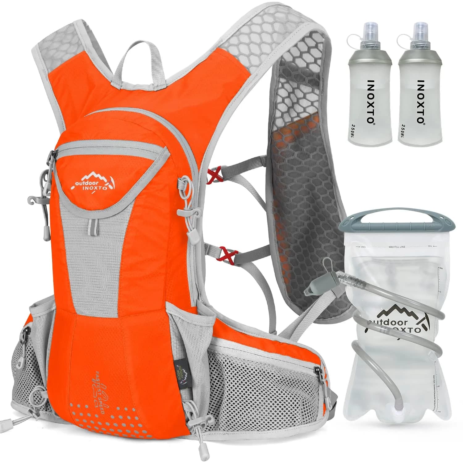 IX INOXTO Hydration Pack Backpack 12L Light Orange | Water-Resistant, Lightweight, Durable — Light orange