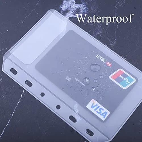 Antner 12PCS A7 Mini Binder Pockets 6-Hole No Zipper Budget Cash Envelopes for A7 6 Ring Binder Wallet, Clear Zipless Cash Stuffing Envelopes thumbnail 5