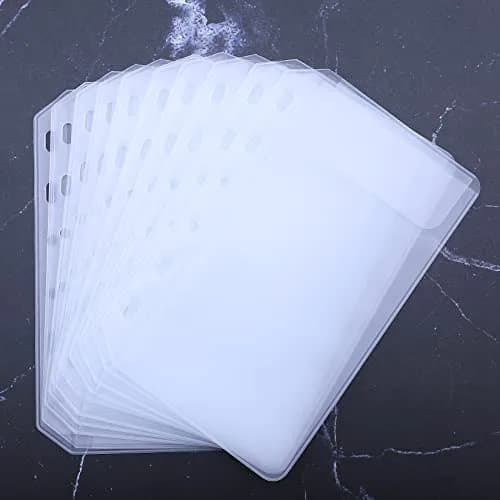 Antner 12PCS A7 Mini Binder Pockets 6-Hole No Zipper Budget Cash Envelopes for A7 6 Ring Binder Wallet, Clear Zipless Cash Stuffing Envelopes thumbnail 7