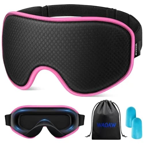 WAOAW Sleep Mask for Men Women | 3D Breathable Soft Comfortable Eye Mask for Travel & Sleep thumbnail 1
