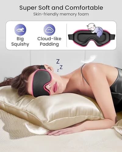 WAOAW Sleep Mask for Men Women | 3D Breathable Soft Comfortable Eye Mask for Travel & Sleep thumbnail 5