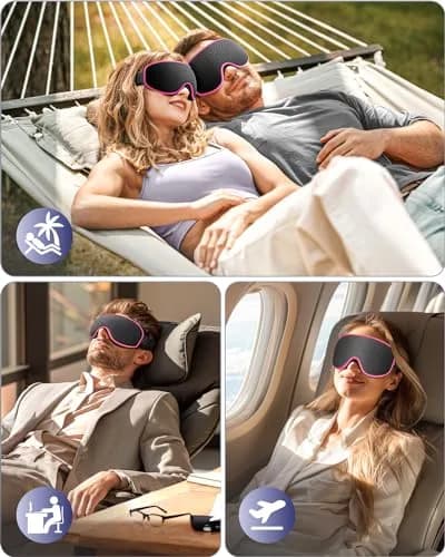 WAOAW Sleep Mask for Men Women | 3D Breathable Soft Comfortable Eye Mask for Travel & Sleep thumbnail 7