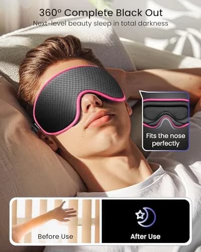 WAOAW Sleep Mask for Men Women | 3D Breathable Soft Comfortable Eye Mask for Travel & Sleep thumbnail 3