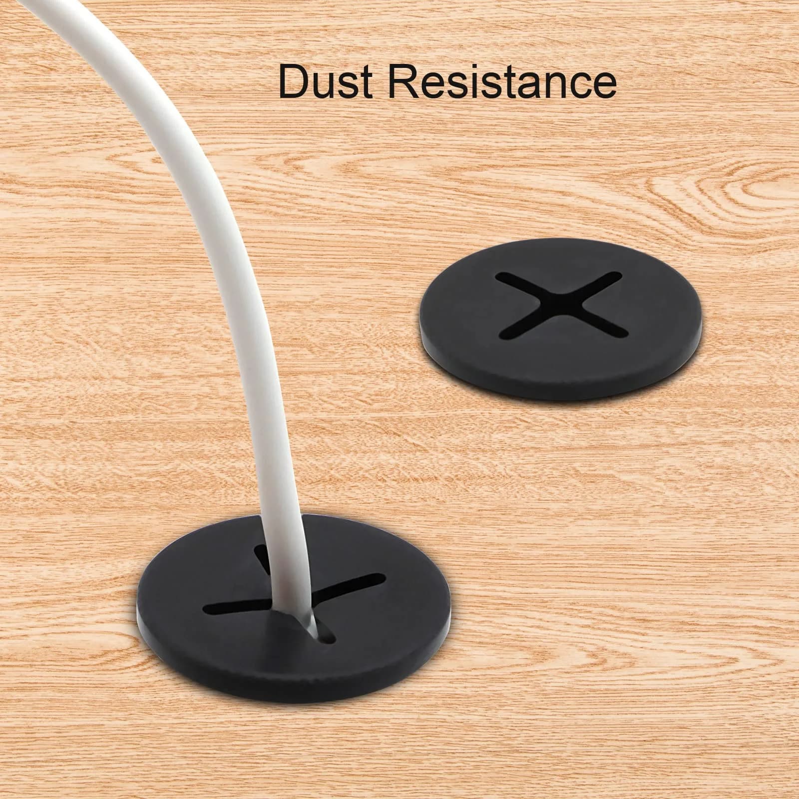 KITANIS 3/4 Inch (20mm) Black Rubber Desk Grommet | Flexible Silicone Cable Cord Grommet | 12-Pack - view 5