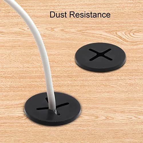 KITANIS 3/4 Inch (20mm) Black Rubber Desk Grommet | Flexible Silicone Cable Cord Grommet | 12-Pack thumbnail 5