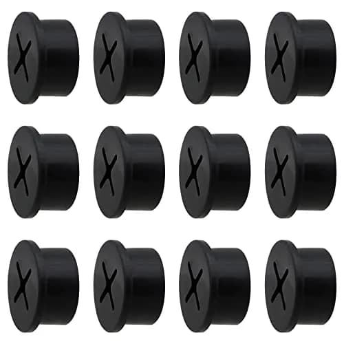 KITANIS 3/4 Inch (20mm) Black Rubber Desk Grommet | Flexible Silicone Cable Cord Grommet | 12-Pack thumbnail 1