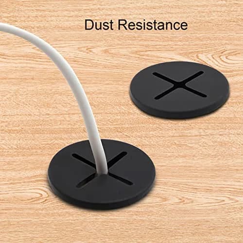 KITANIS Flexible Rubber Desk Grommets 1 Inch (25mm) Black Silicone, 12-Pack | Organize Cables for Desks & Furniture thumbnail 5