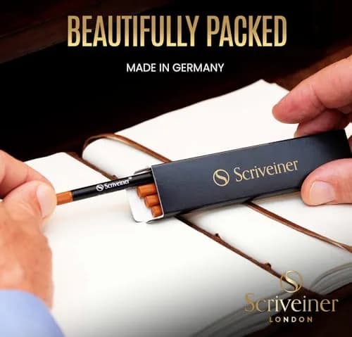 Scriveiner Blue Medium Rollerball Pen Refills (4-Pack, 0.7mm Tip) | Smooth Liquid Ink, Made in Germany thumbnail 3