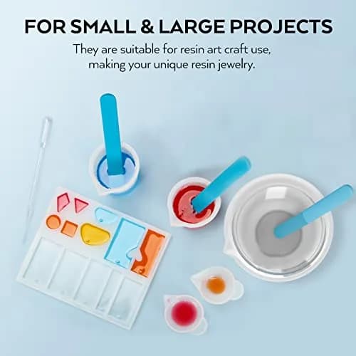 Nicpro Large Silicone Resin Measuring Cups Tool Kit 600ml & 100ml | Reusable Epoxy Resin Mixing Tools for Jewelry Making thumbnail 6