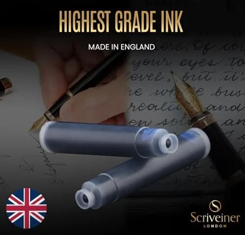 Scriveiner Fountain Pen Ink Cartridges Blue International Standard 20-Pack | Smooth Ink Flow thumbnail 3