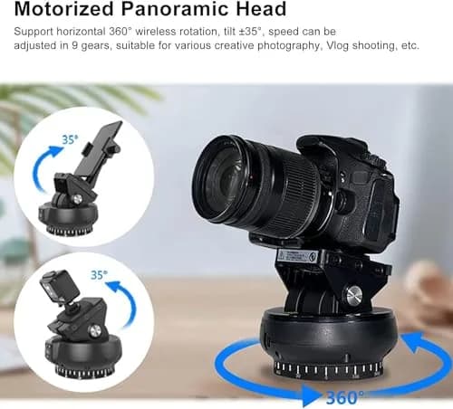 Byged Motorized Pan Tilt Head | 360° Rotation, ±35° Tilt, 100m Control, 9 Gears Speed, Smartphone & Camera Support thumbnail 3