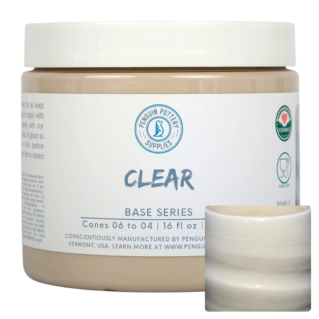 Penguin Pottery Clear Glaze Cone 06-04 | Low Fire Ceramic Glaze for Pottery (473 ml)