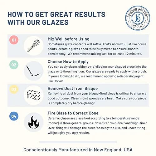 Penguin Pottery Clear Glaze Cone 06-04 | Low Fire Ceramic Glaze for Pottery (473 ml) thumbnail 6