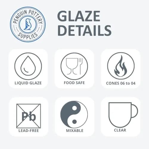 Penguin Pottery Clear Glaze Cone 06-04 | Low Fire Ceramic Glaze for Pottery (473 ml) thumbnail 3