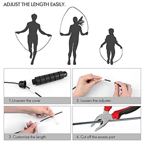 Loocio Jump Rope 110 inches | Tangle-Free Rapid Speed with Ball Bearings for Kids & Adults thumbnail 4
