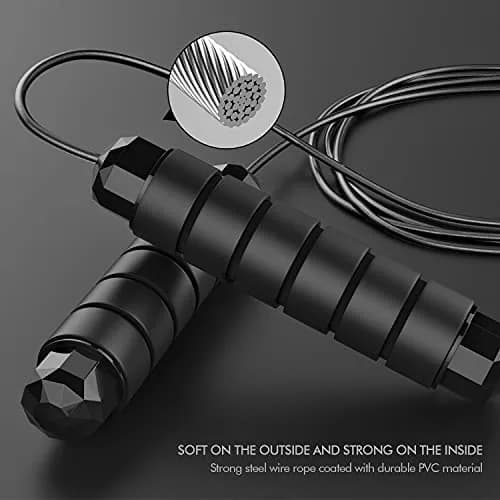 Loocio Jump Rope 110 inches | Tangle-Free Rapid Speed with Ball Bearings for Kids & Adults thumbnail 3