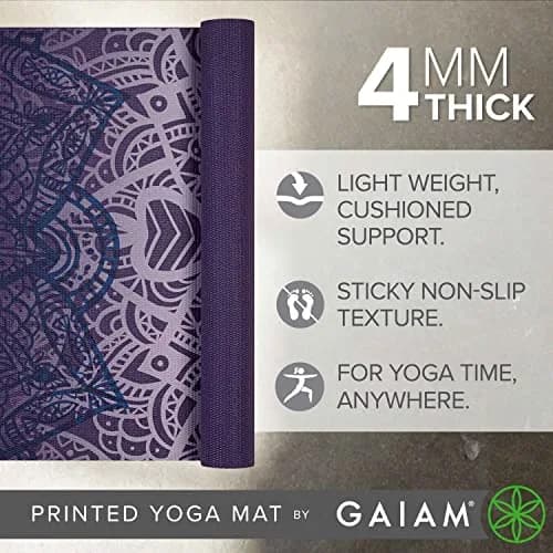Gaiam Yoga Mat Classic Print, 4mm Non-Slip Mat (Pink Marrakesh) | Lightweight, Non-Slip, Eco-Friendly thumbnail 2