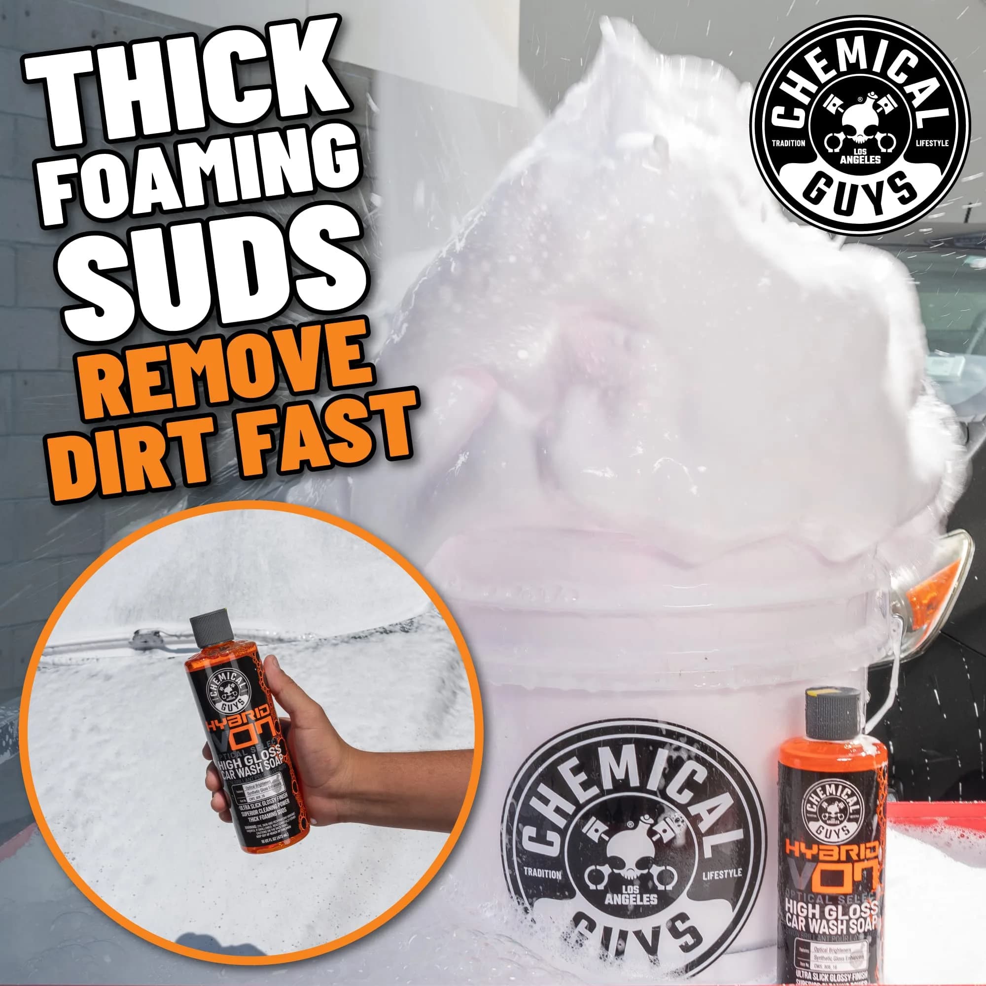 Chemical Guys Hybrid Foaming High Gloss Car Wash Soap 473ml (16 Fl Oz) | pH-Balanced for Wax & Sealant Coats - view 2